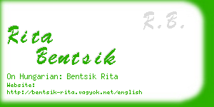 rita bentsik business card